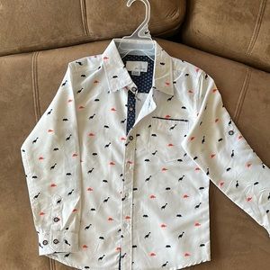 Boys Button Down Dinosaur Casual Dress Shirt